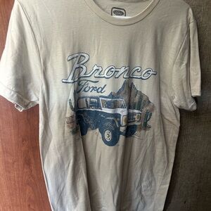 Ford Bronco Graphic Tee - Cream with Blue and Brown Print